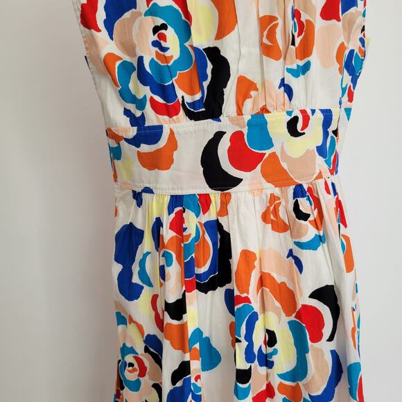 Plenty by Tracy Reese Tabitha Floral Dress Fit Flare Cotton Bold Women 14 - Picture 8 of 13